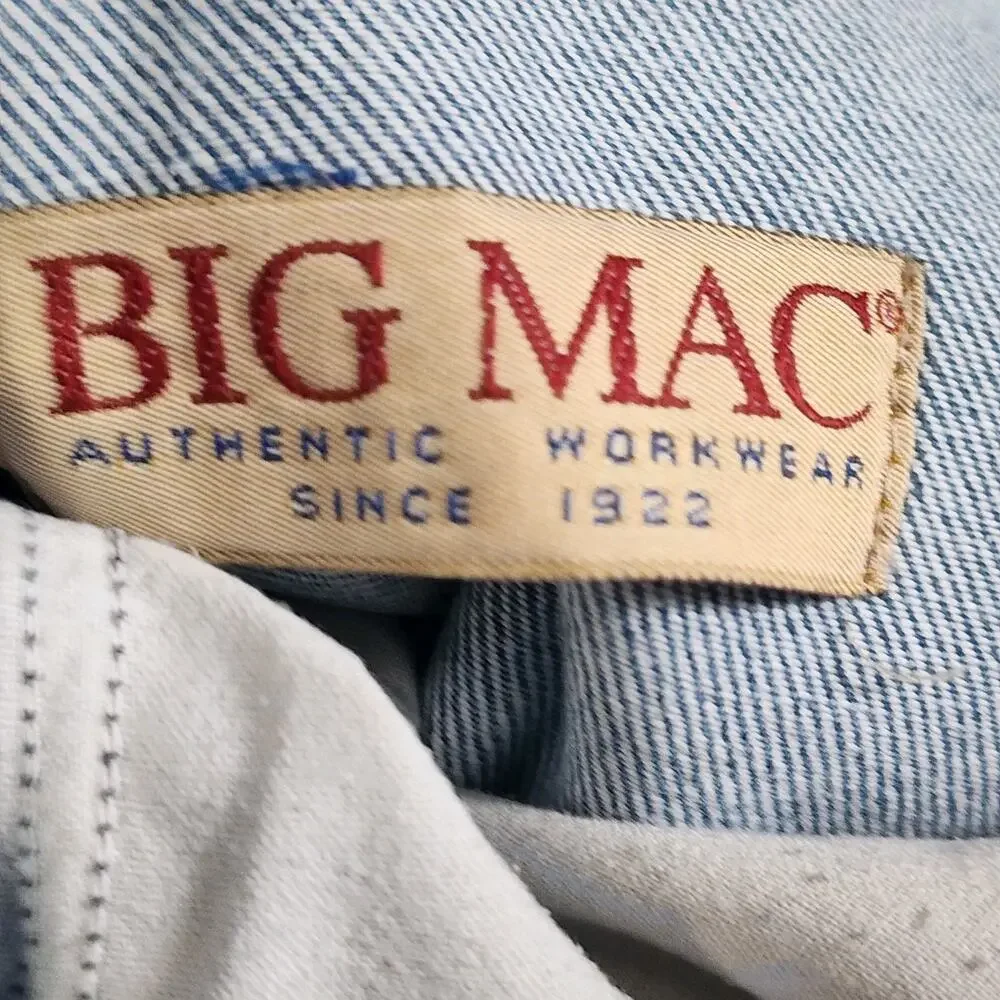 Vtg Big Mac Jeans Men's 38x29 Carpenter 1980s 90s Distressed Workwear Denim